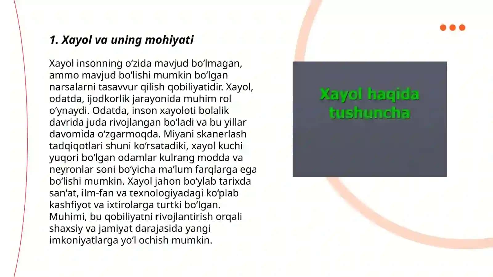 Xayol haqida tushuncha 3