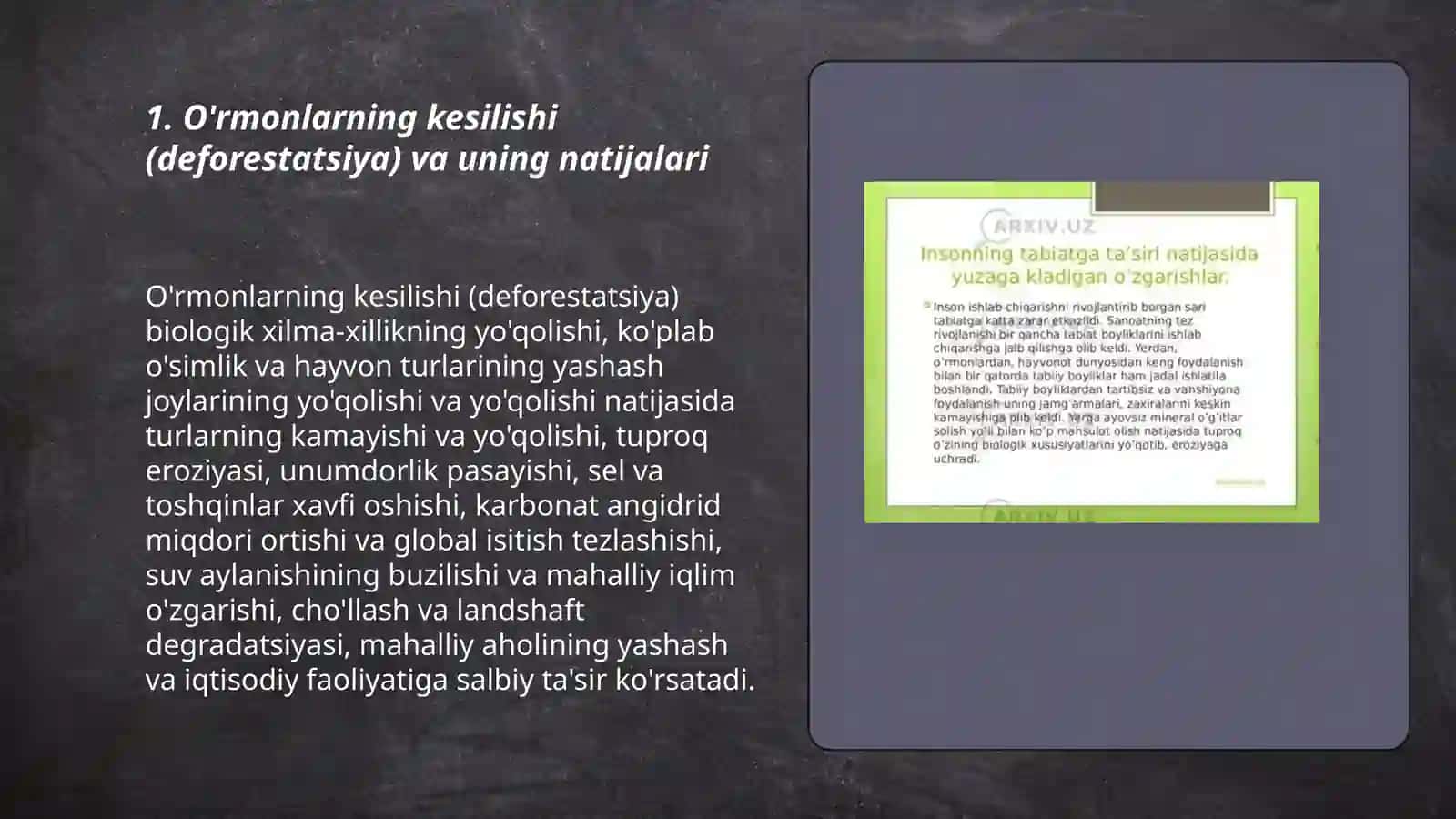 Insoniyatning tabiatga tasiri 3