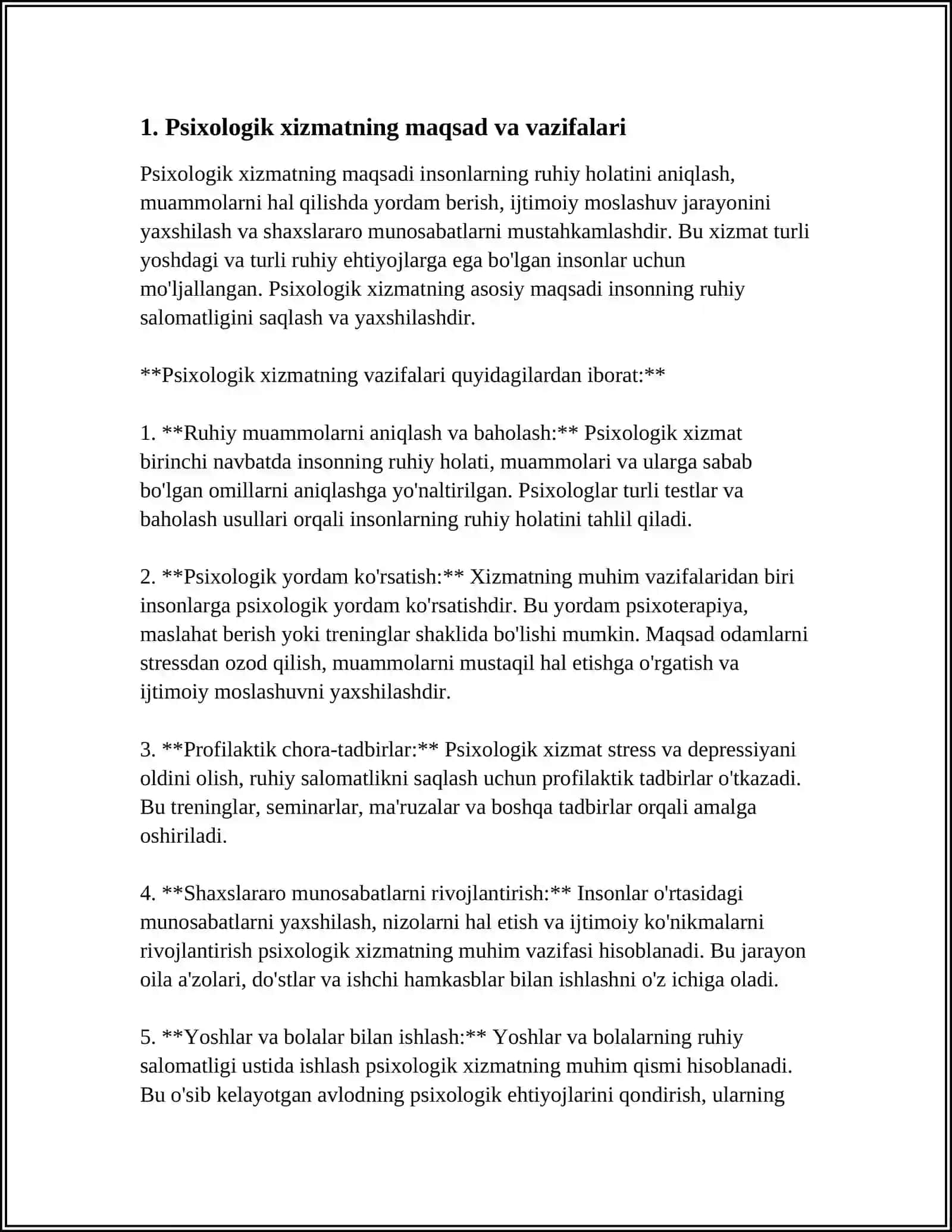 PSIXOLOGIK XIZMAT HAQIDA NIZOM 3
