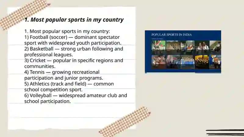 Popular sports in my country 3