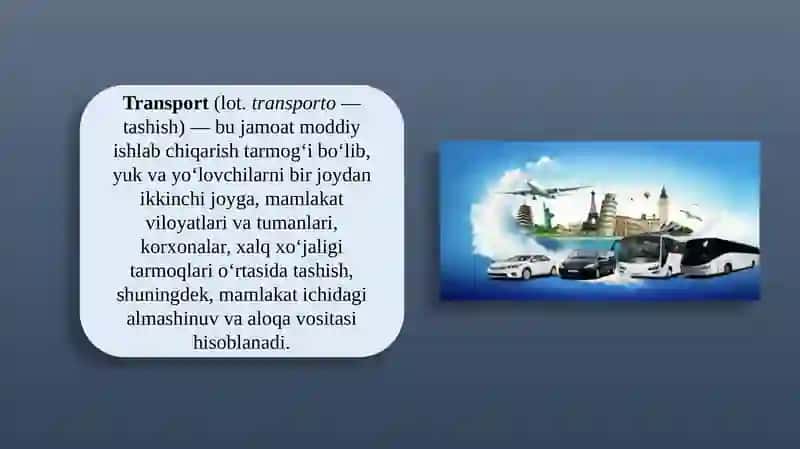 Mehmondo‘stlik industriyasida transport vositalari 3