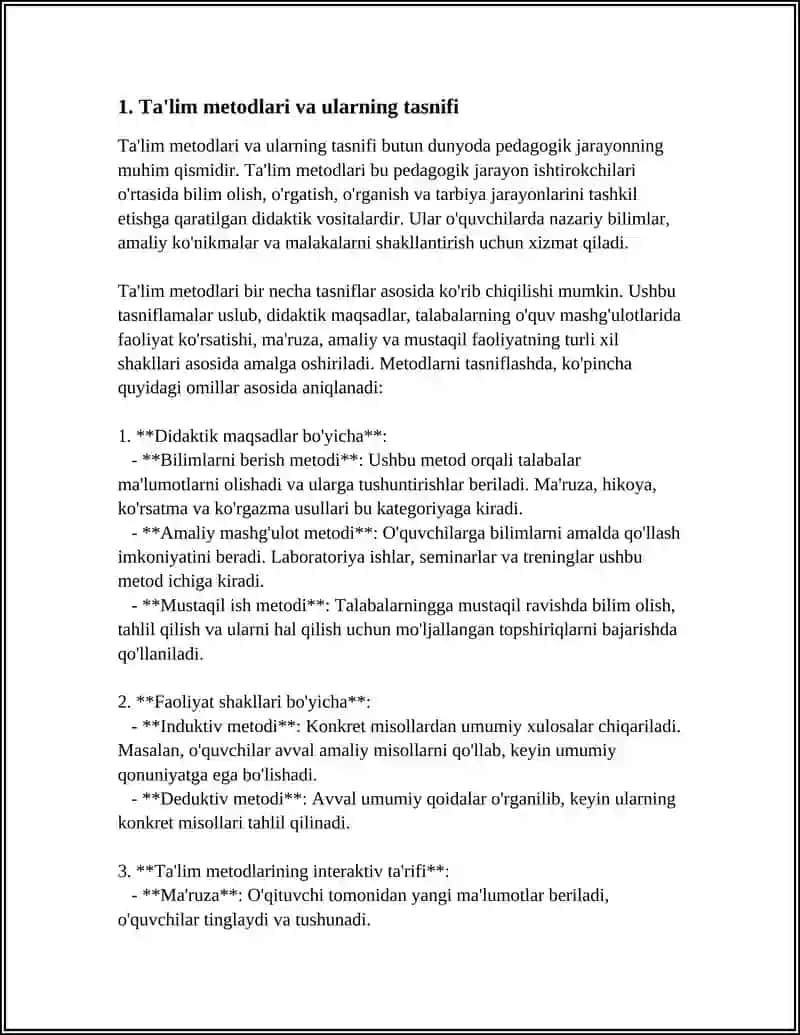 TALIM METODLARI VA VOSITALARI 3