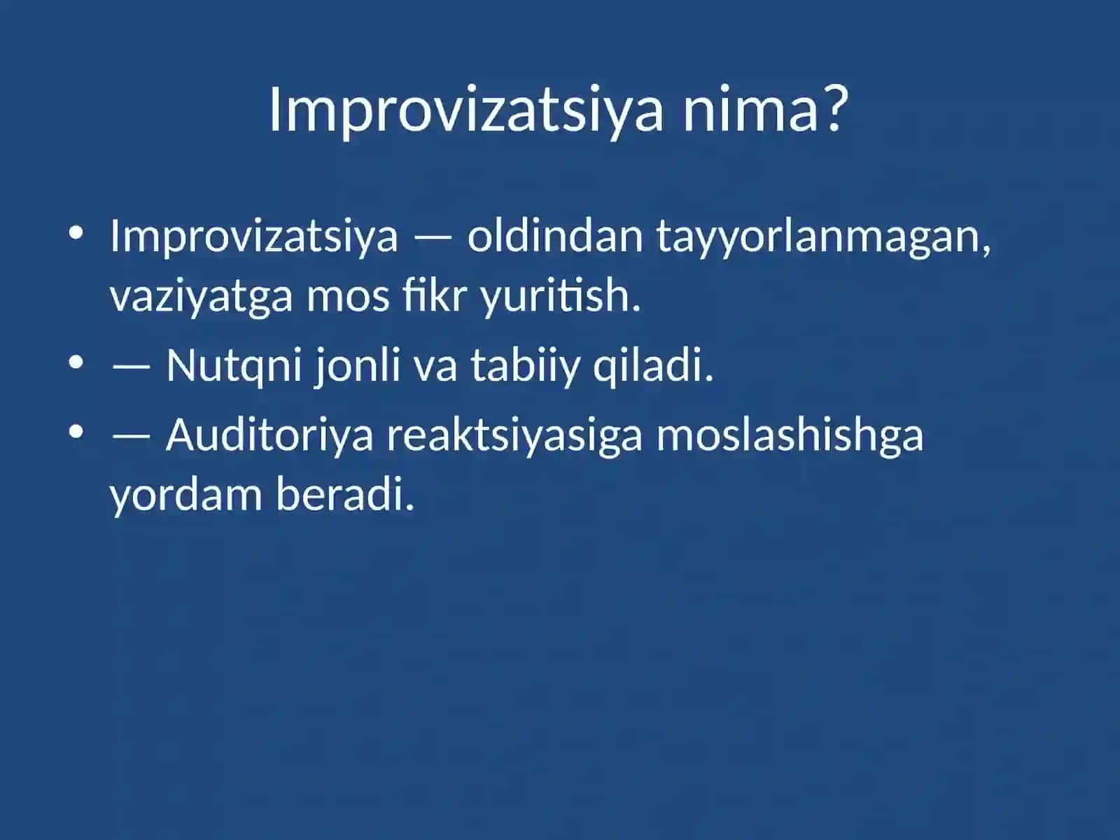 Improvizatsiyaning notiqlik mahoratidagi o‘rni 3