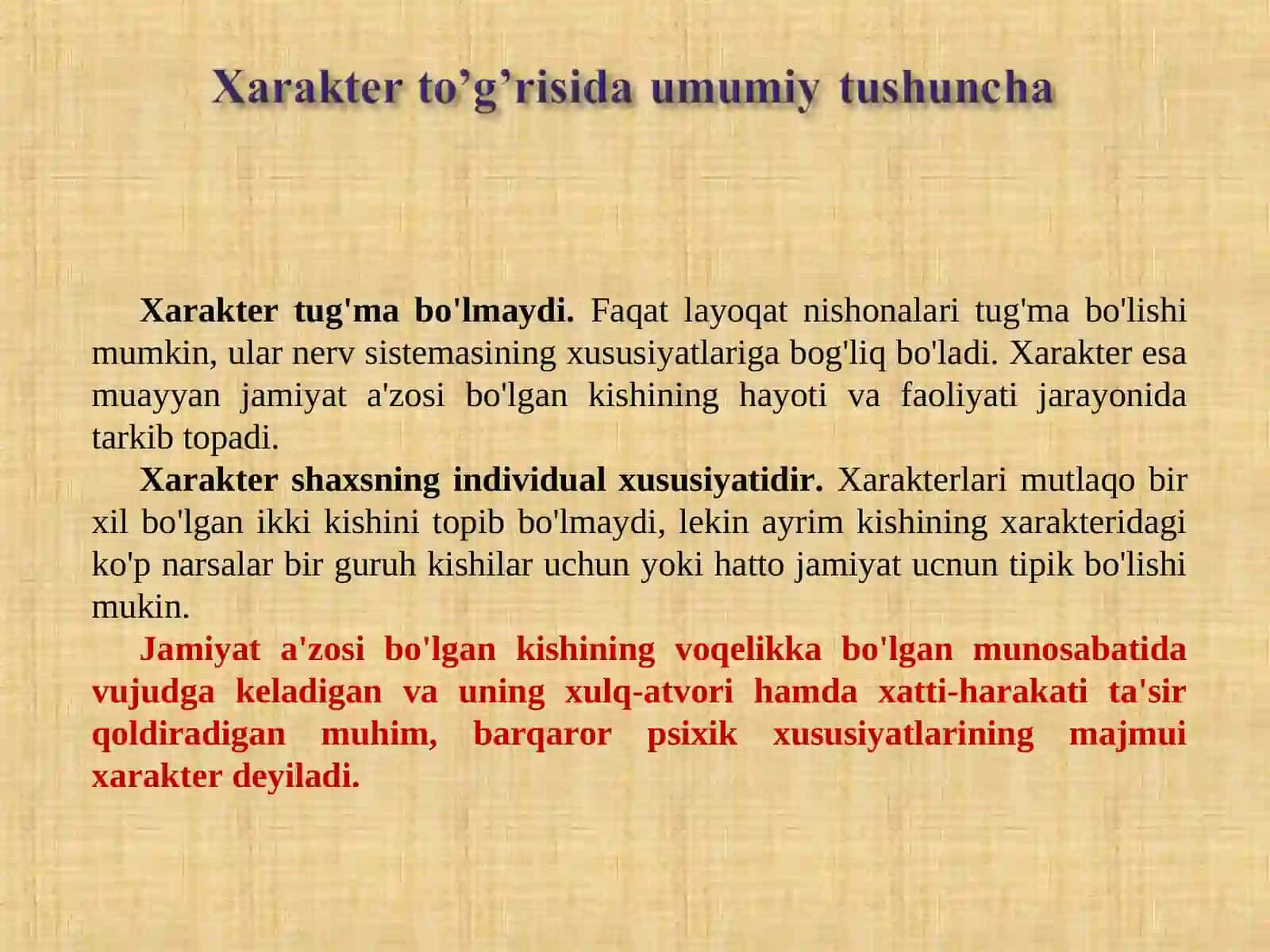 Individual xususiyatlar 3