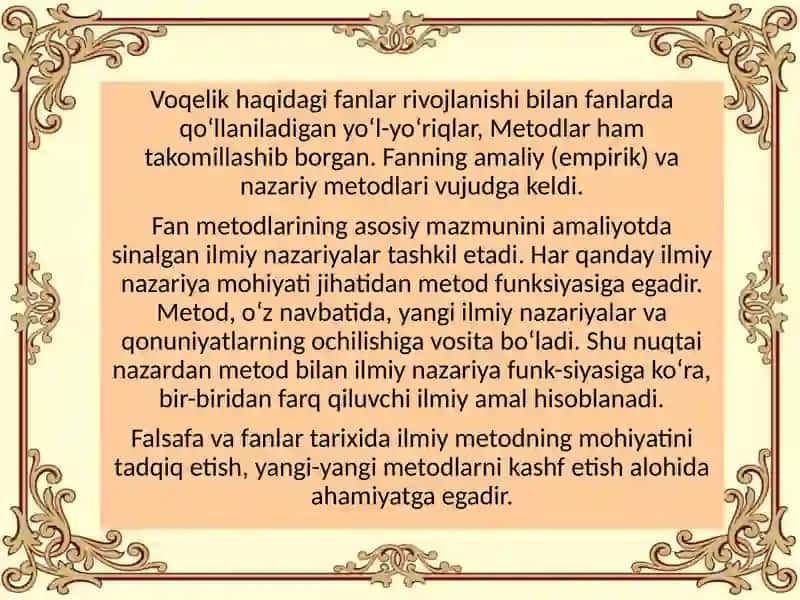 Metod tushunchasi. Turlari va tasnifi 3
