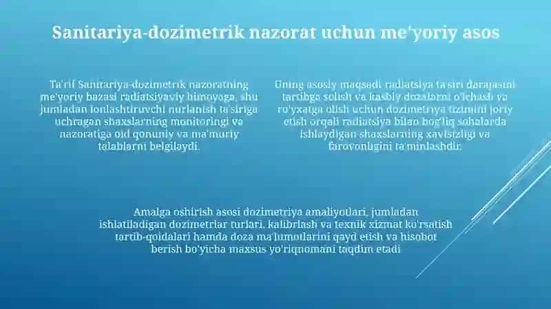 Sanitariya Dozimetrik Nazorat Haqida Tushuncha 3