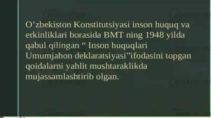 Mavzu Yangi O'zbekiston inson haq huquqlari haqida. 3