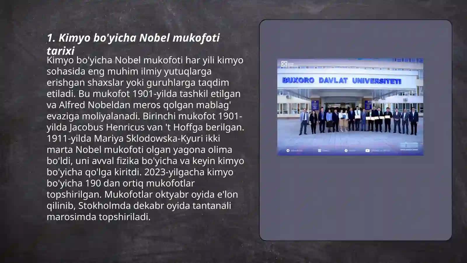 Kimyodan Nobel mukofoti sovrindorlari 3