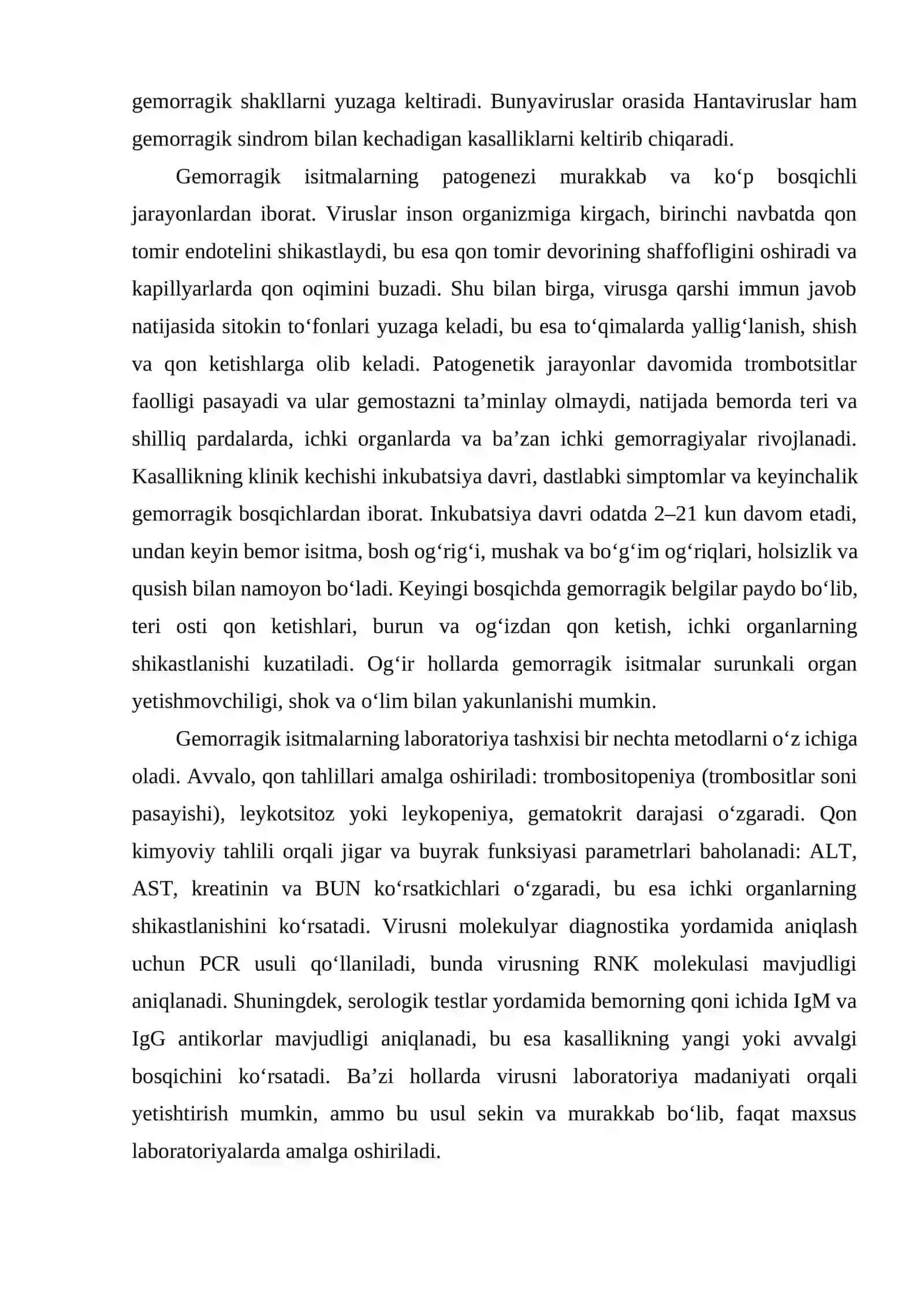 Gemorragik isitma qo‘zg‘atuvehilari, patogenezi, laboratoriya tashxisi 3