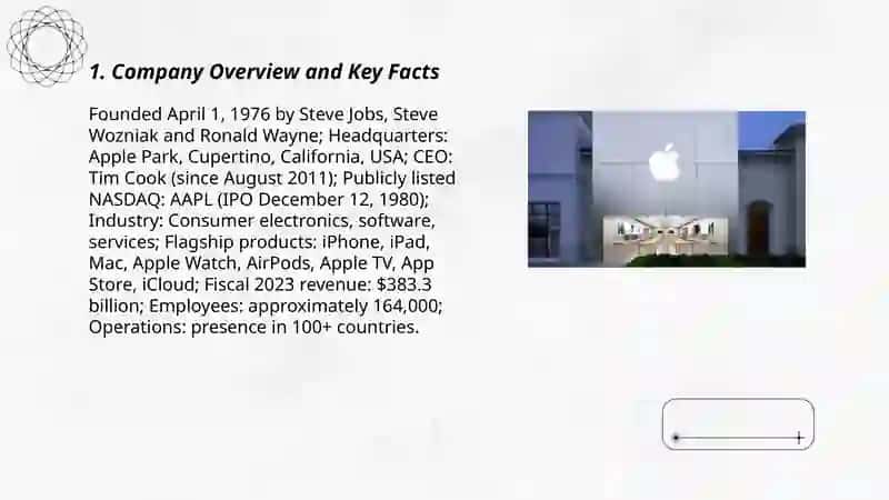 Presentation of about Apple company 3