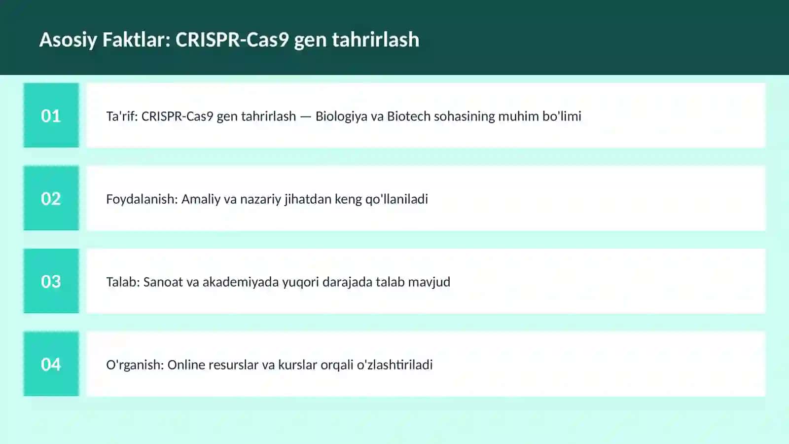CRISPR-Cas9 gen tahrirlash 3