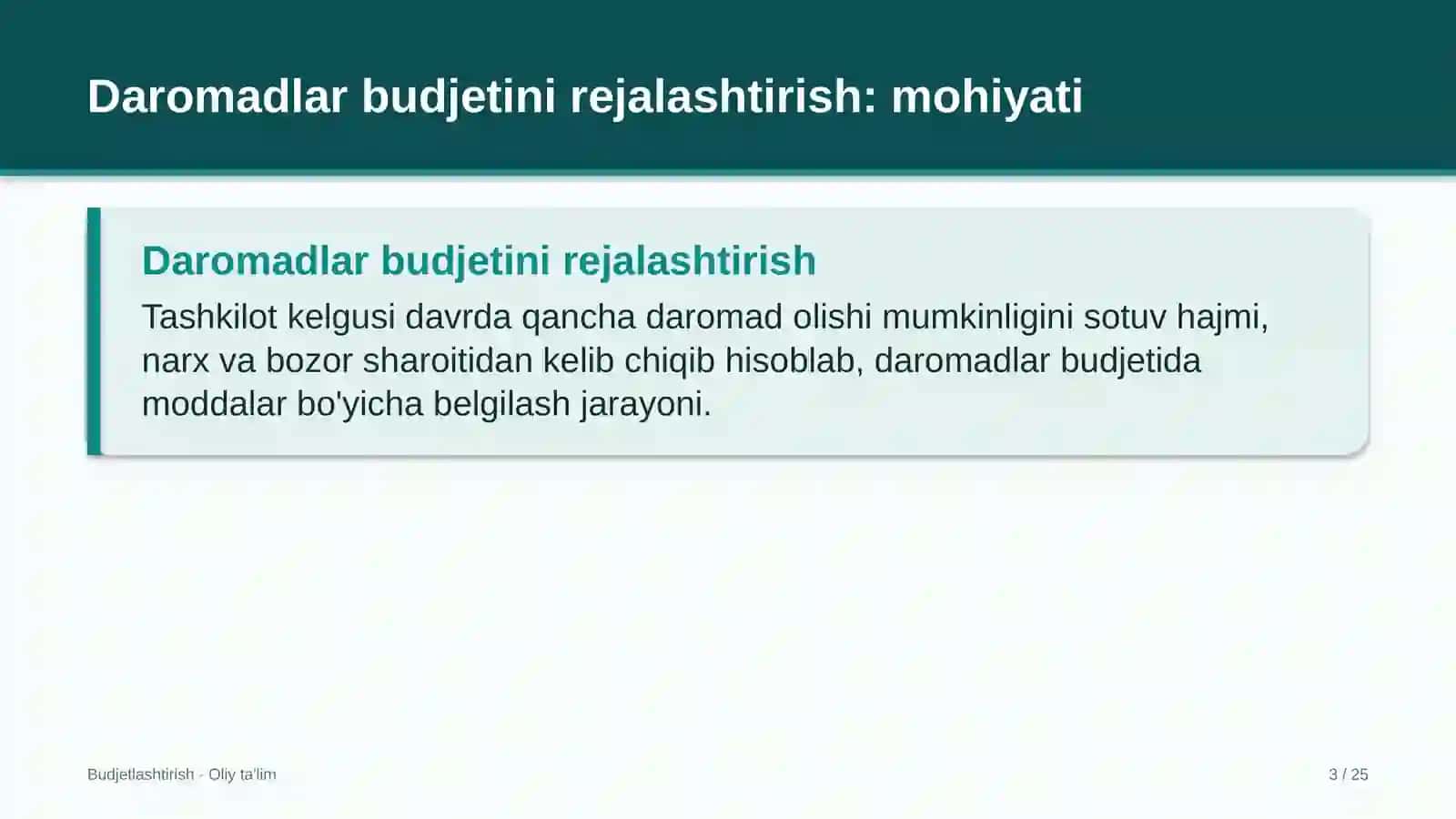 Yog'ochni qayta ishlash korxonalarida daromadlar budjetini rejalashtirish 3