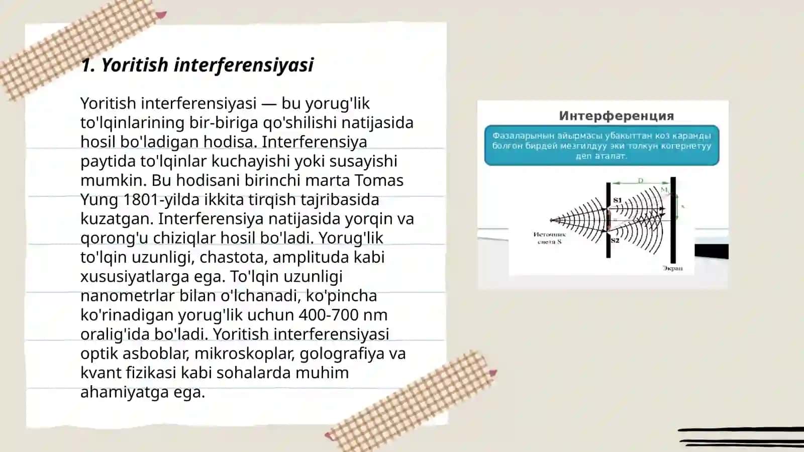 Yoritish interferensiyasi 3