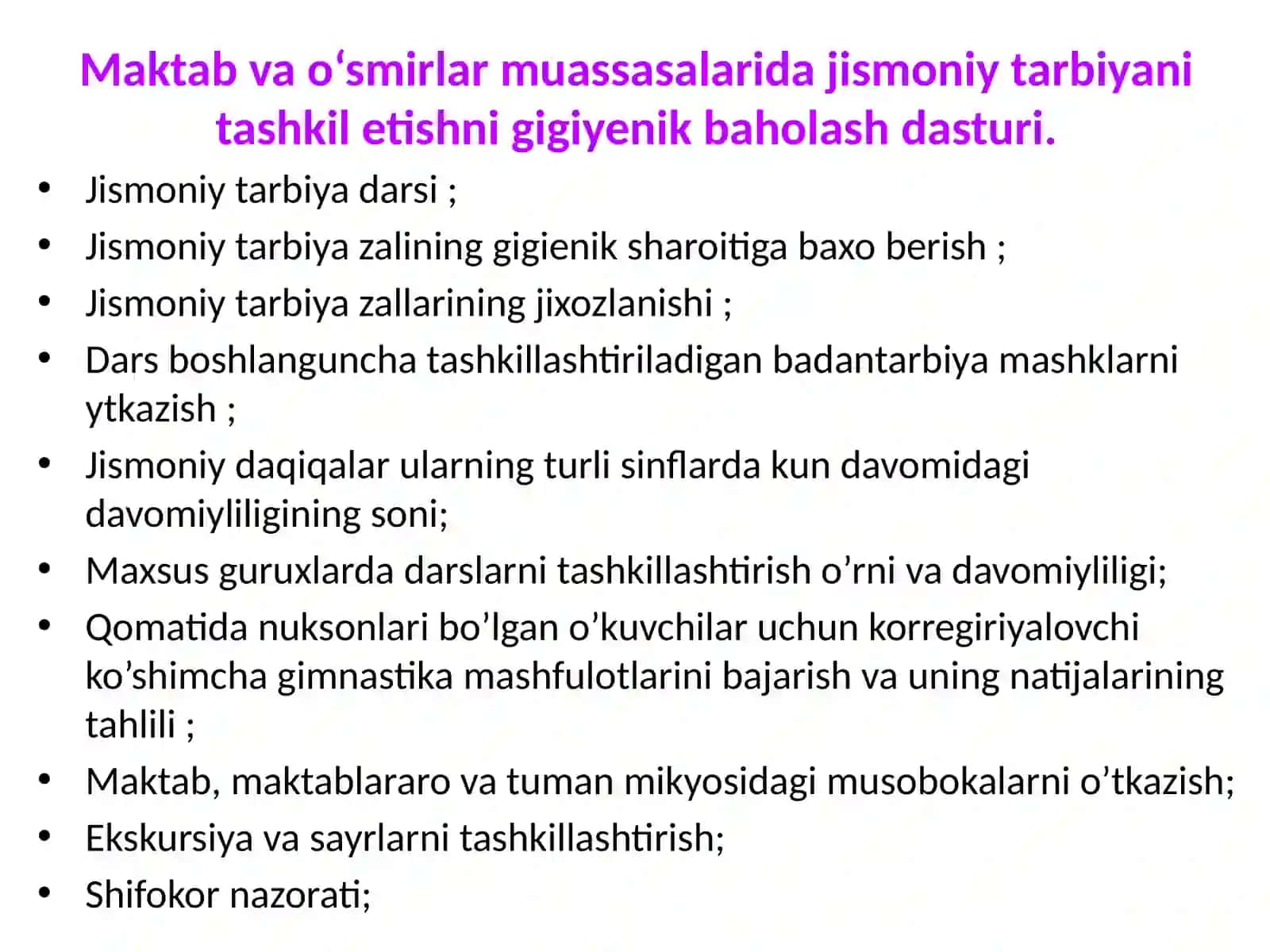 JISMONIY TARBIYA DARSIGA BOLGAN GIGIENIK TALABLAR 3