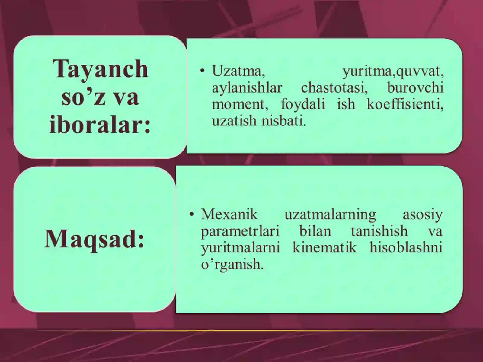 Tishli uzatmalar geometriyasi va kinematikasi 3