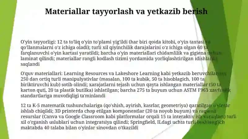 Matematik bilim berishda didaktik oʻyinlar tayyorlash 3
