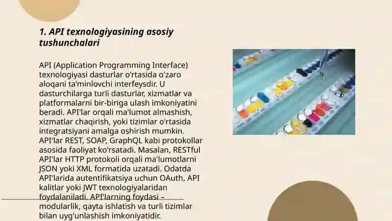 API texnalogiyasi. Interfeyslar. 3