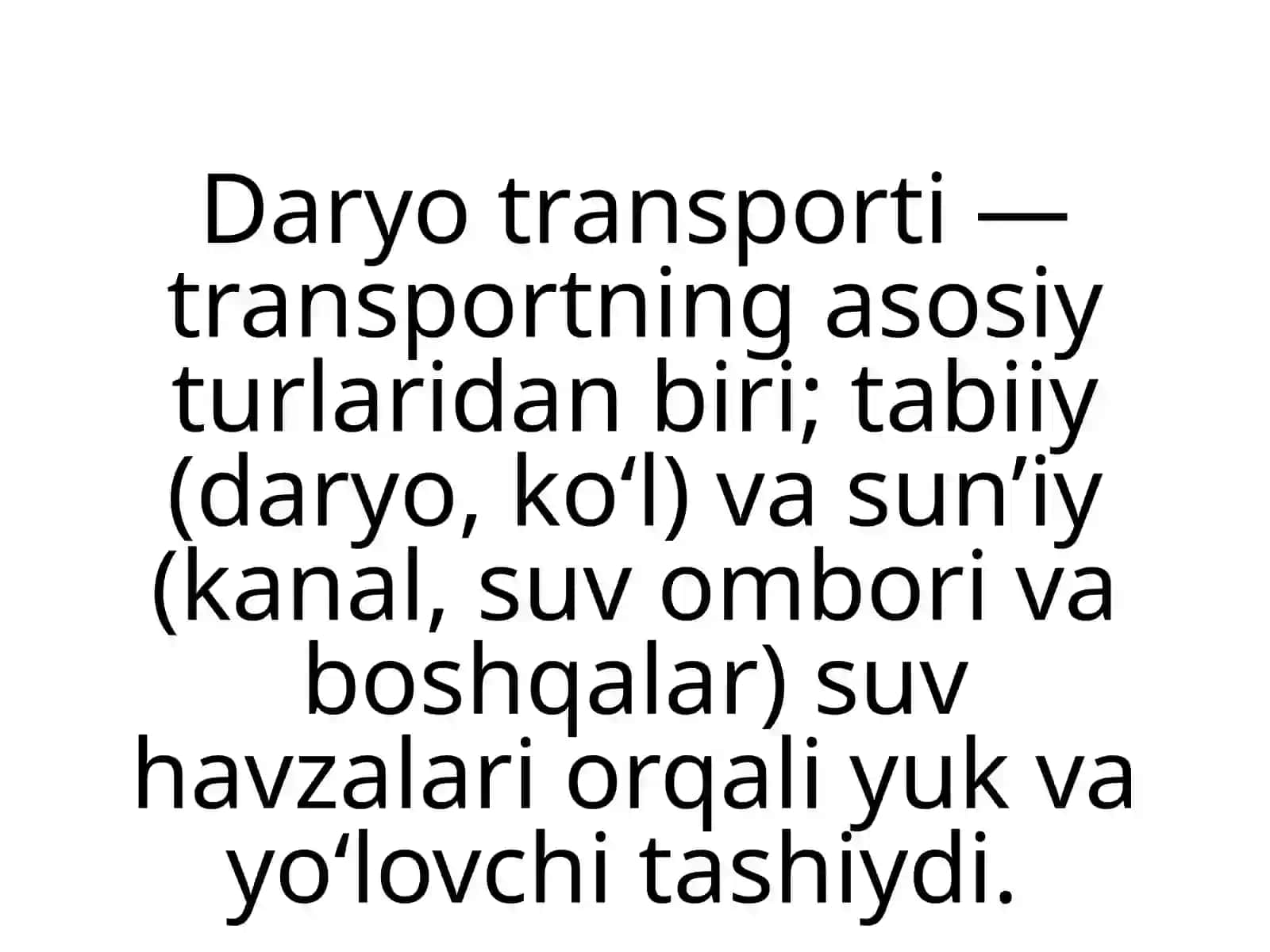 Suv transporti hududi rivojlanishi 3
