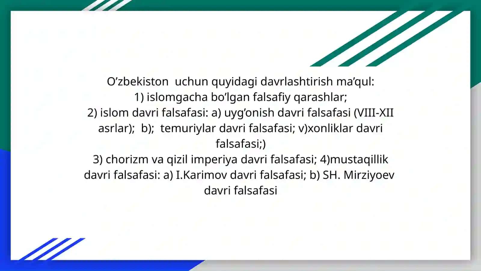 SHARQ FALSAFASI 3