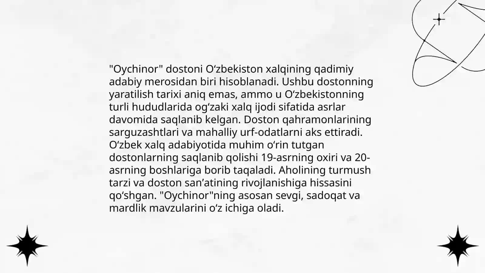 Oychinor dostoni haqida 3