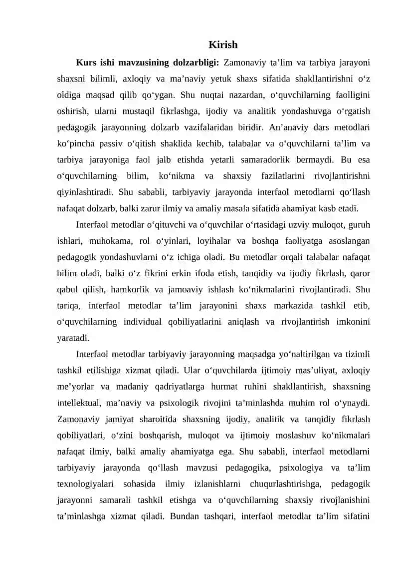 TARBIYADA INTERFAOL MEDOTLARNI QO'LLASH 3