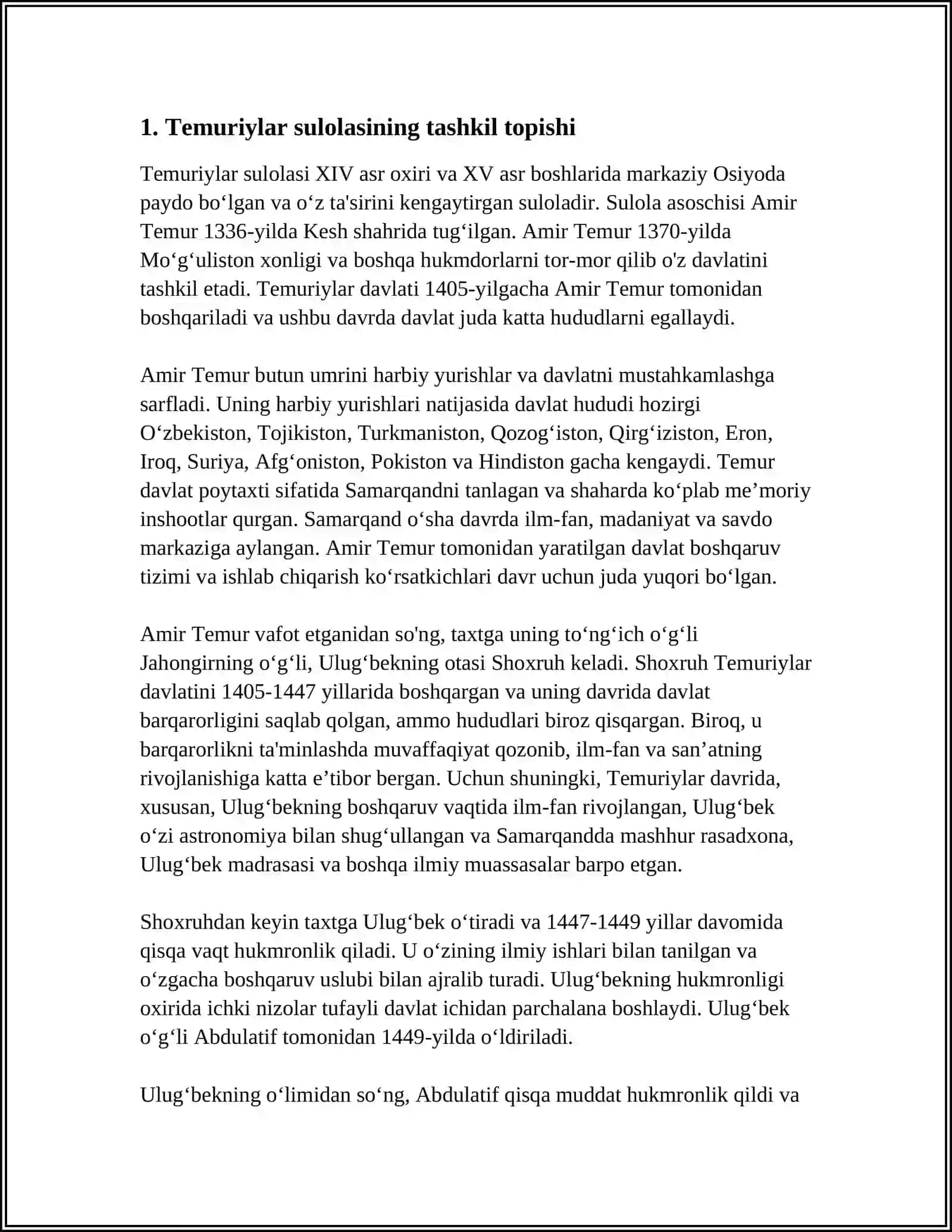 Temuriylar Davri Tarixi 3