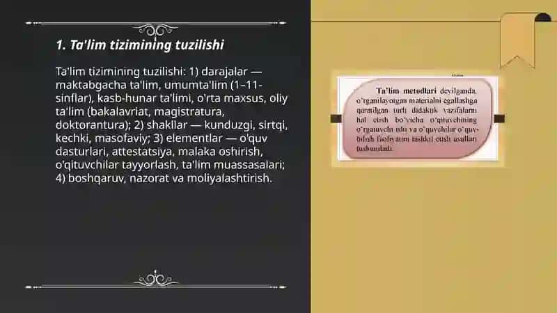 Ta'lim tizimining tuzilishi 3