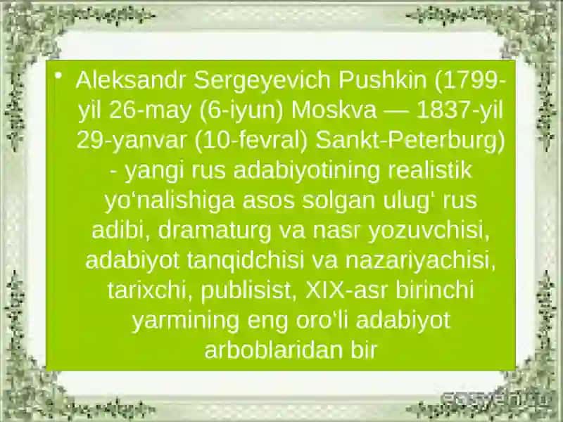 A.S Pushkin“Baliqchivabaliqhaqidaertak” 3