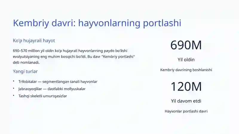 Hayvonlarning evolyutsiyasi: Qadimdan zamongacha 3