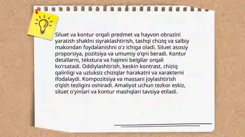 Predmetlar va hayvonlar obrazlarini yaratish usullari 3