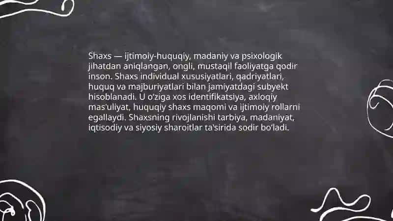 Shaxs to‘g‘risida umumiy tushuncha 3