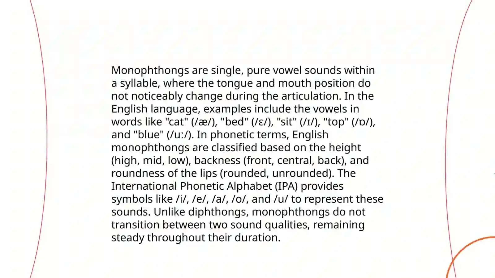 Reading rules of Monophtongs 3