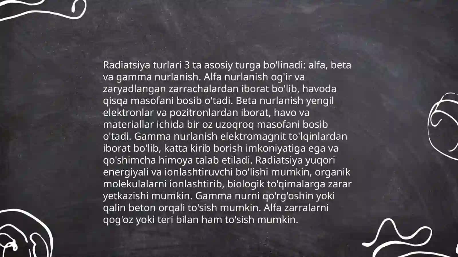Radiatsion dozaning turlari va ularni o'lchash usullari 3
