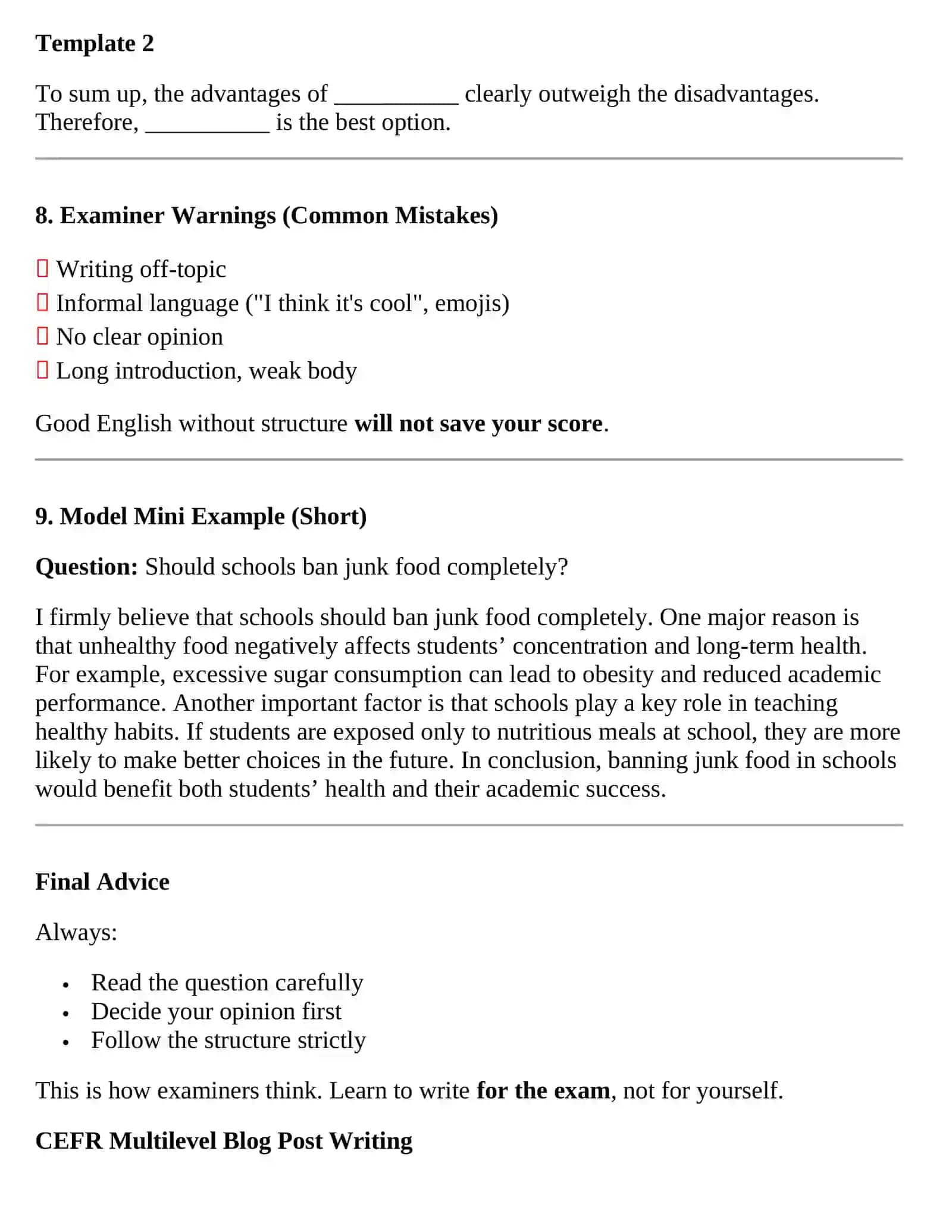 CEFR Blog Post Structure 3