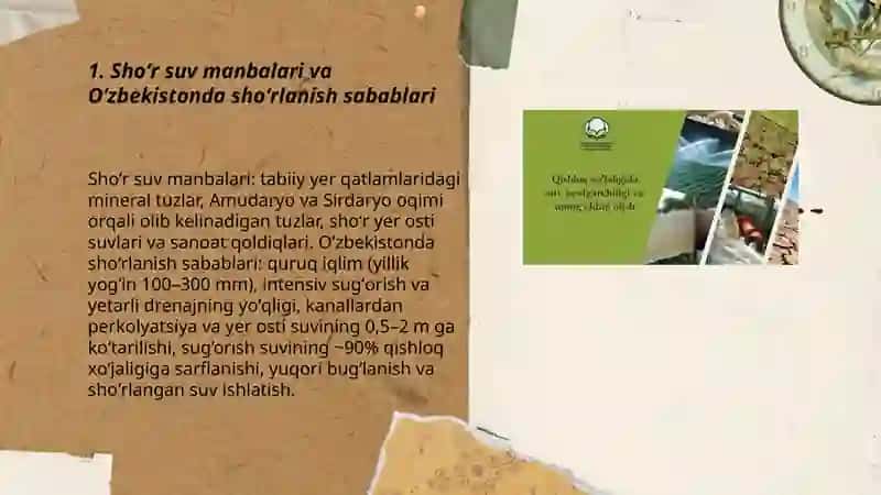 Oʻzbekiston sharoitida shoʻr suvlarni chuchuklashtirish 3