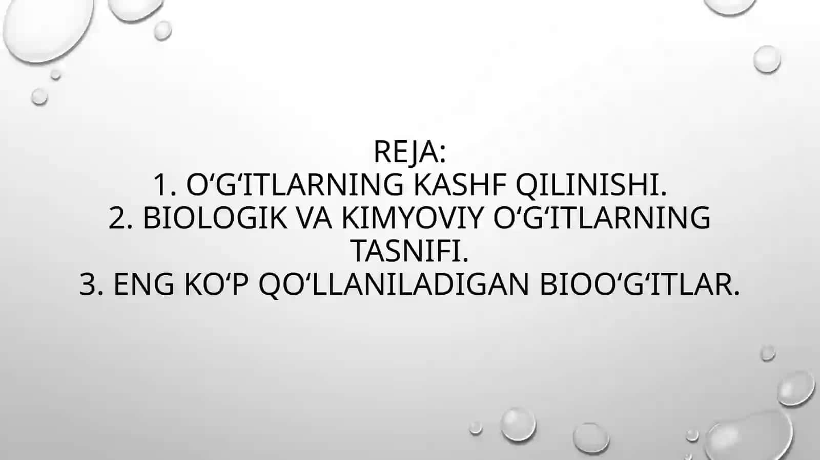 Biologik va mineral oʻgʻitlar tasnifi 3