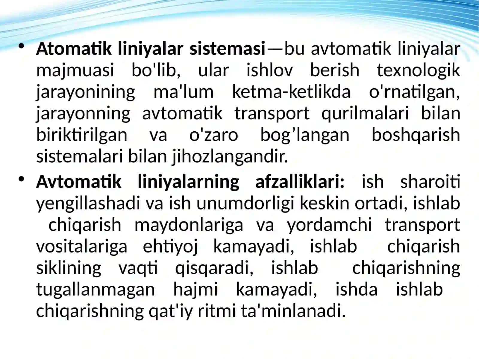 AVTOMATIK LINIYALAR 3