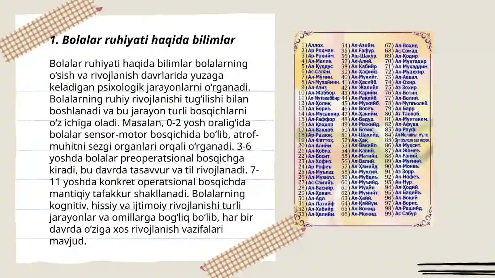 Bolalar ruhiyati haqida bilimlar 3