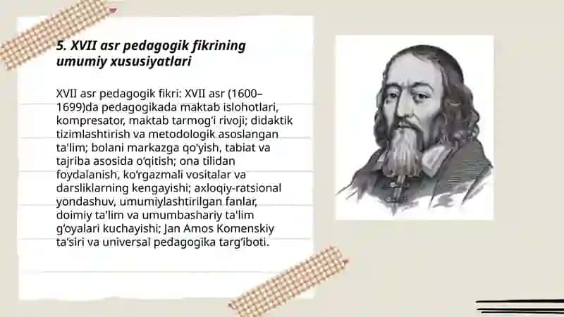 Jahon Pedagogika fanining rivojlanishi tarixi bayoni 3