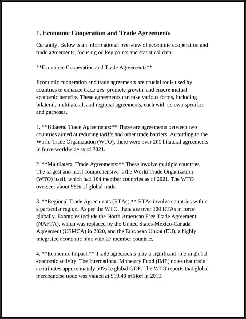 Economic Cooperation and Trade Agreements 3