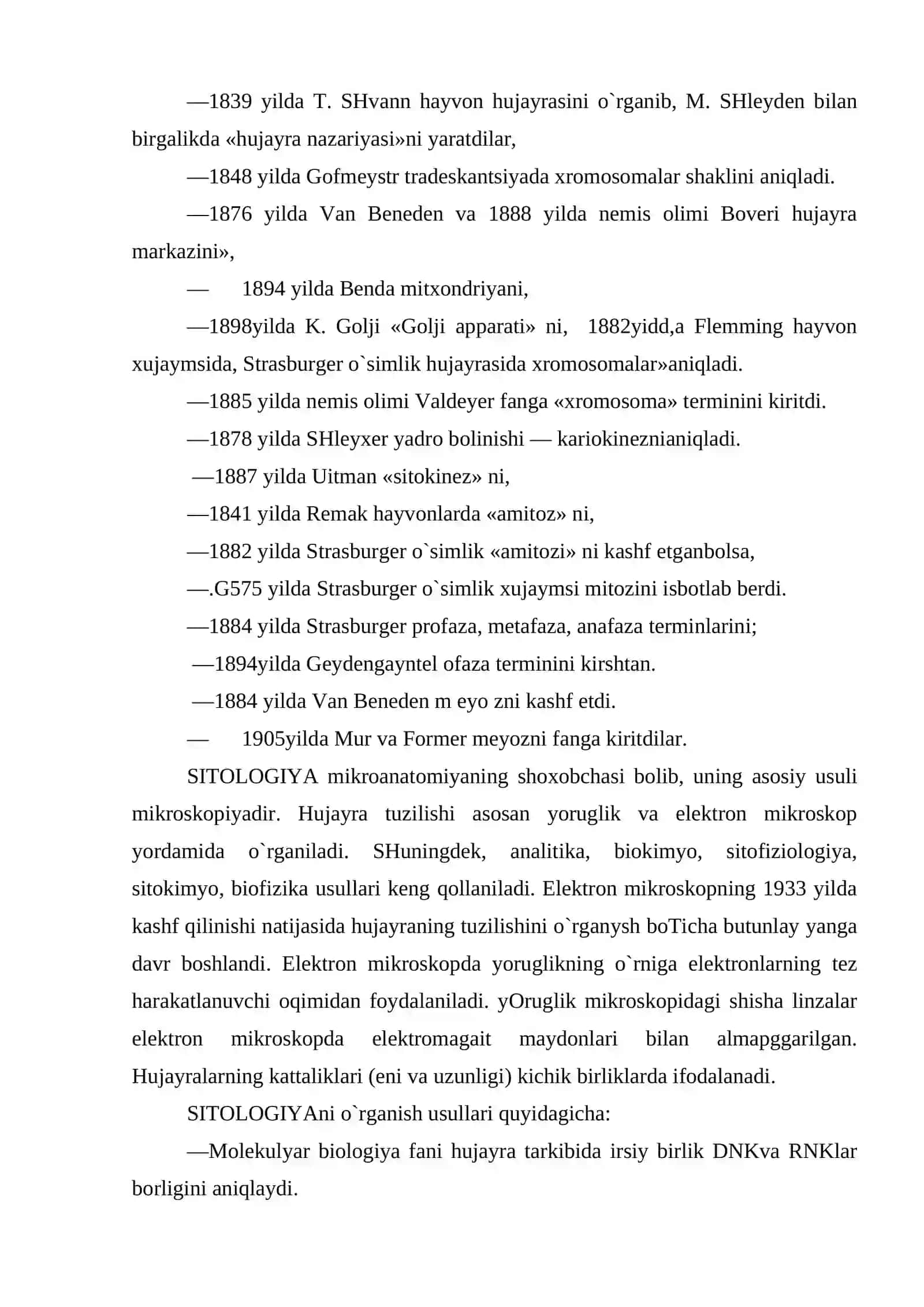 Sitologiya asoslari sitologiya fani, predmeti va uni o`rganish usullari 3