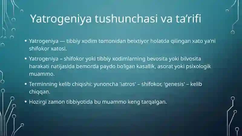 Hozirgi zamon tibbiyotida yatrogeniya muammolari 3
