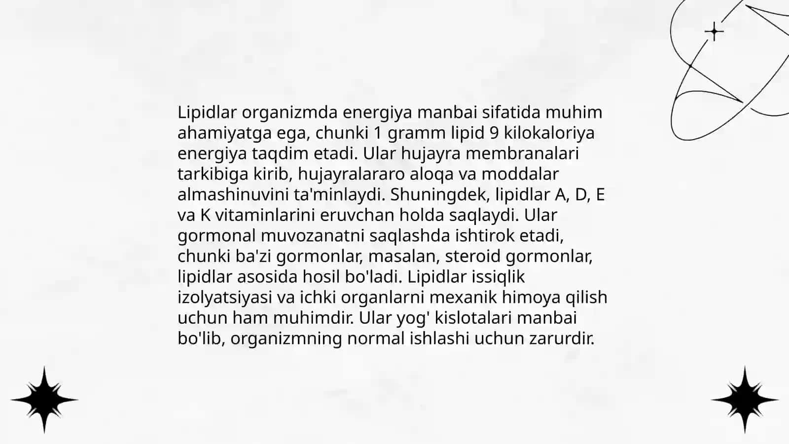 Lipidlarning ahamiyati.Yogʻlarni gidrogenlash va trans yoʻllar 3