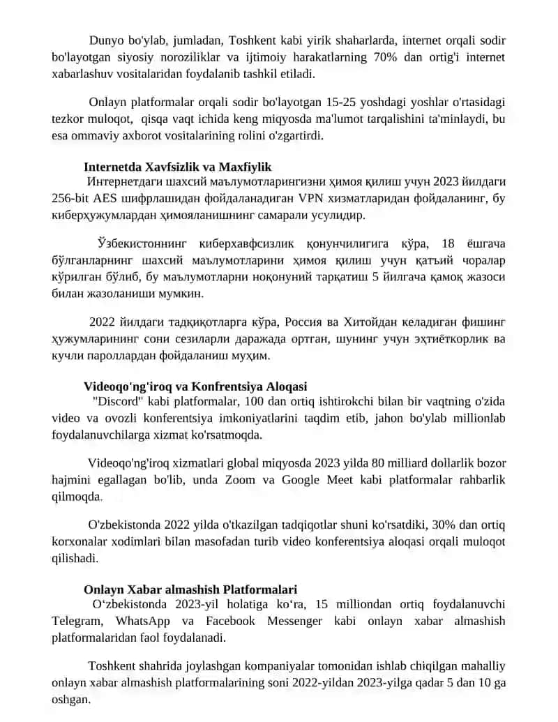 Internetda xabar almashish va soʻzlashuv xizmatlari 3