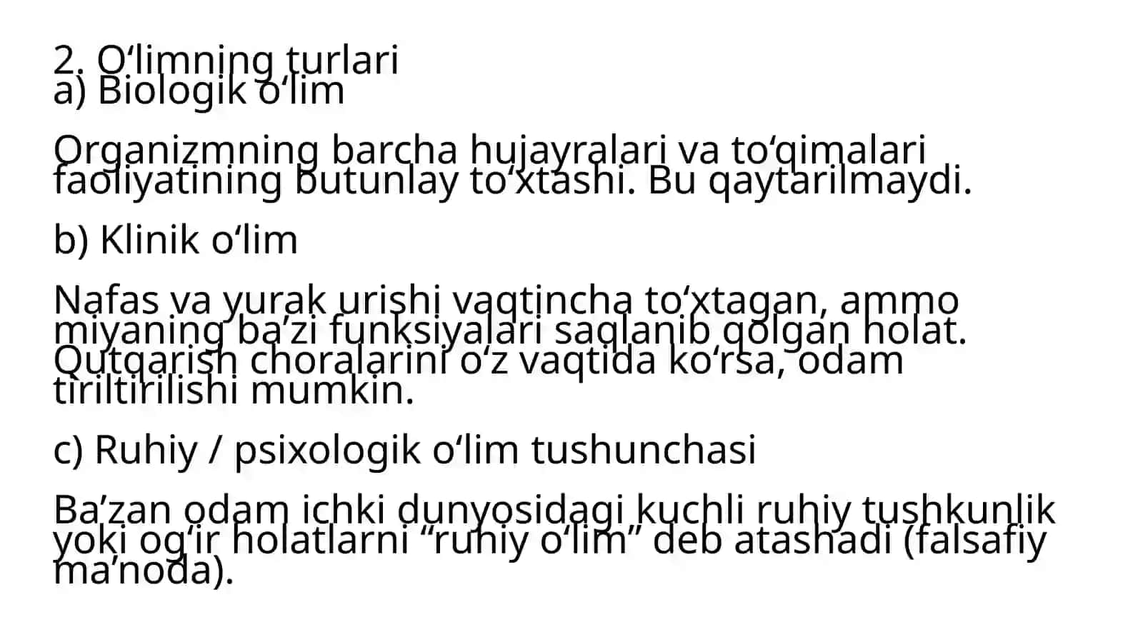 O'lim haqida tushunchalar 3