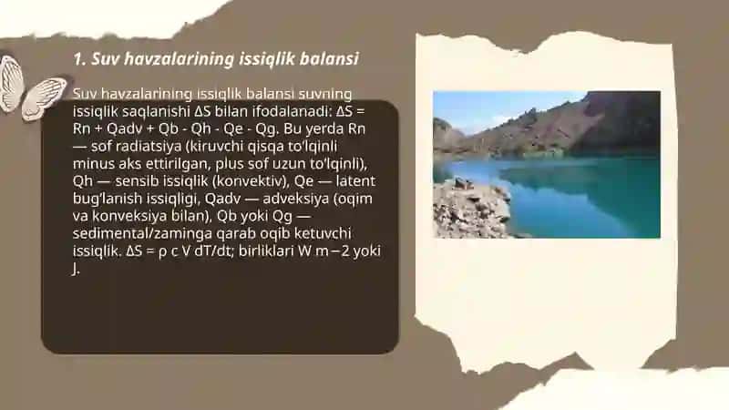 Suv havzalarining issiqlik rejimi 3