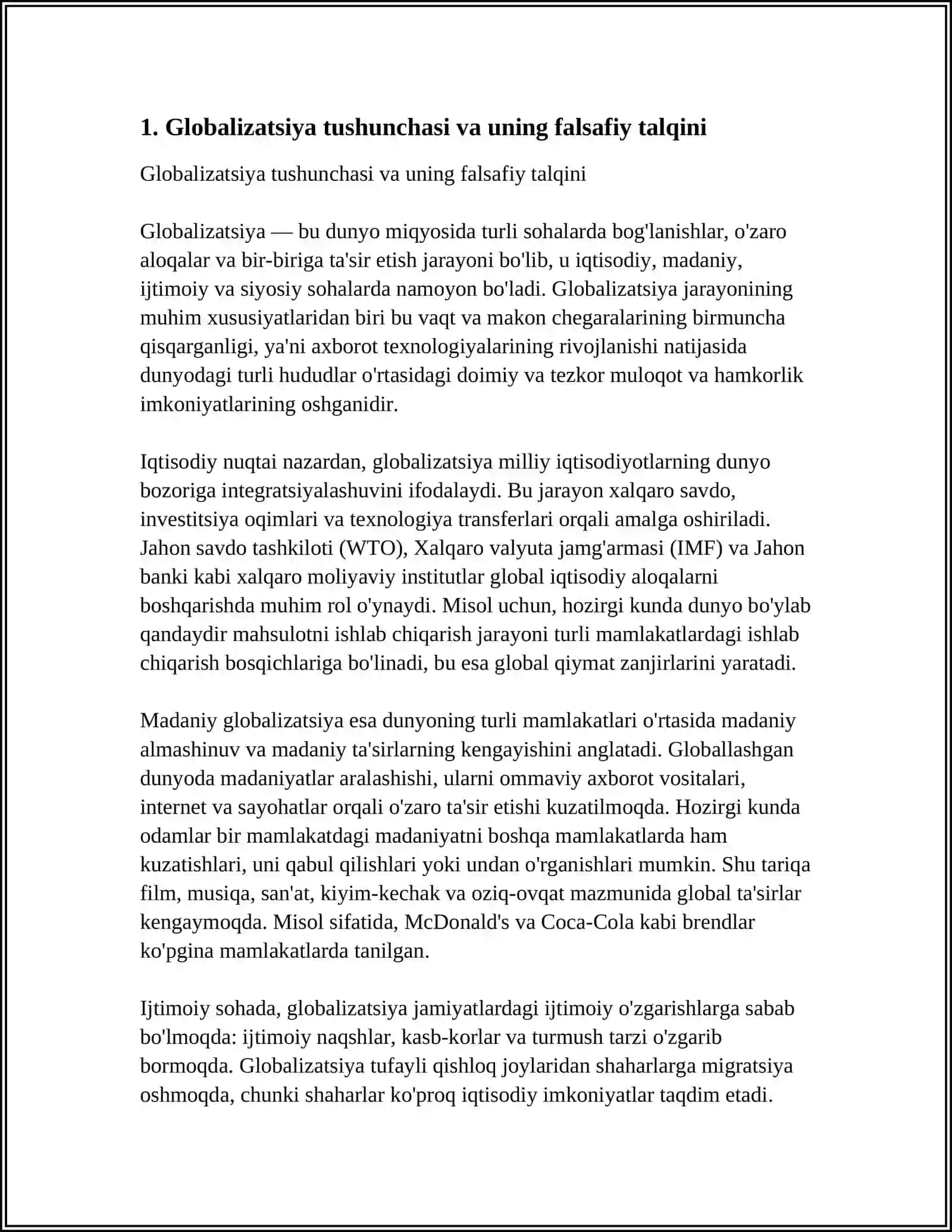 GLOBALLASHUV JARAYONLARI GLOBAL MUAMMOLARNING FALSAFIY TALQINI 3