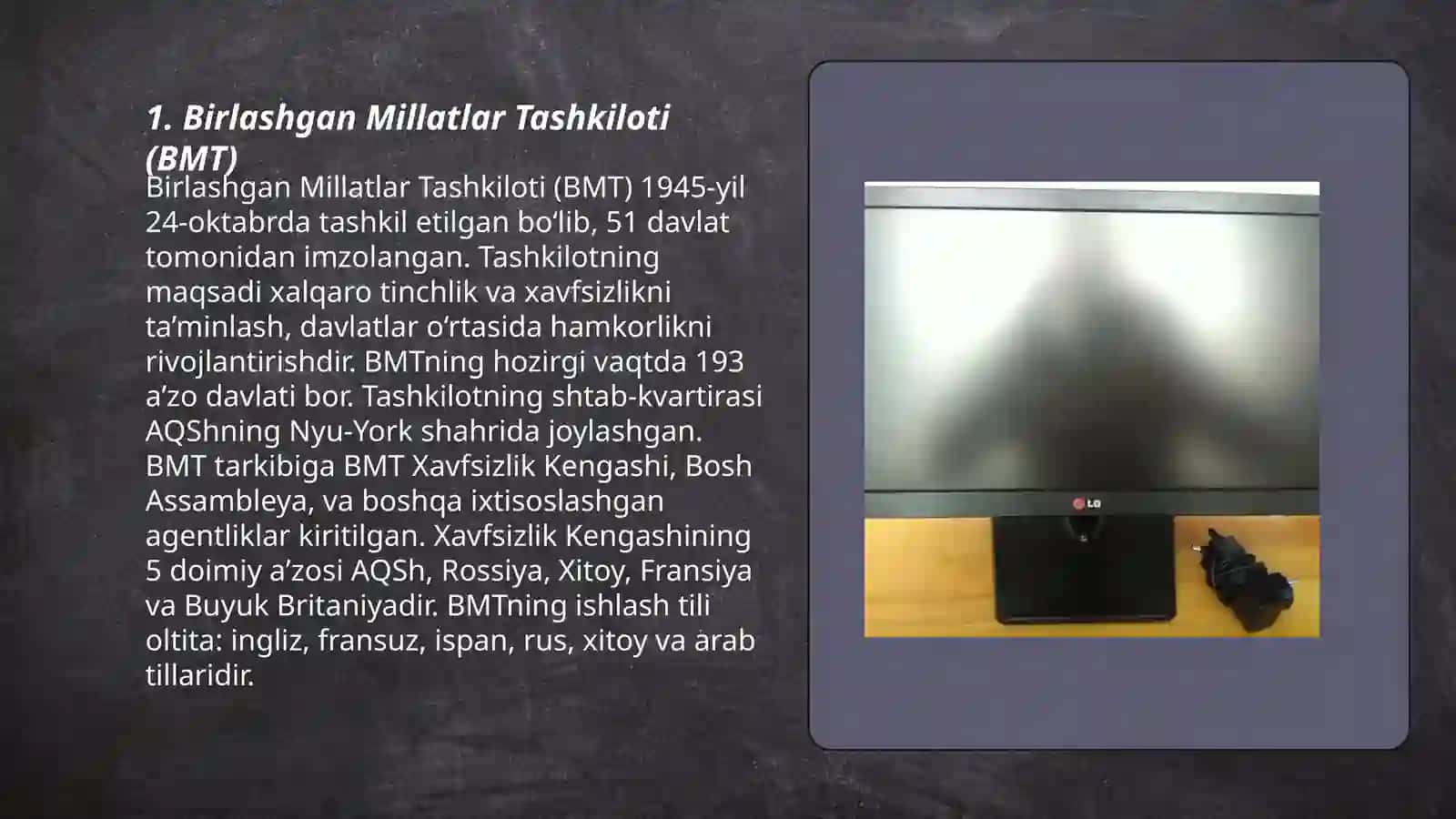 Birlashgan Millatlar Tashkiloti (BMT) 3