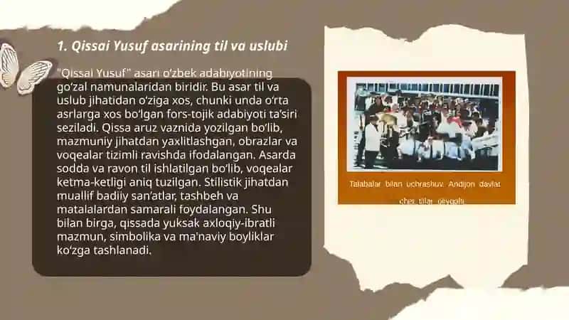 Qissai Yusuf " asarining til va uslubi 3