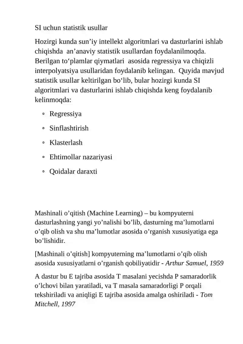Mashinali o‘qitish. Mashinali o‘qitish turlari 3